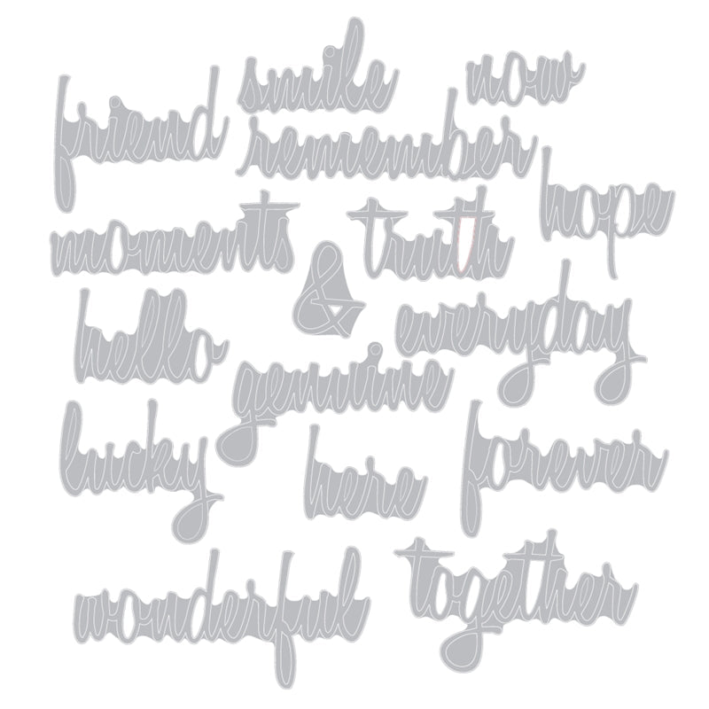 Sizzix Thinlits Die Set 16PK - Friendship Words: Script by Tim Holtz