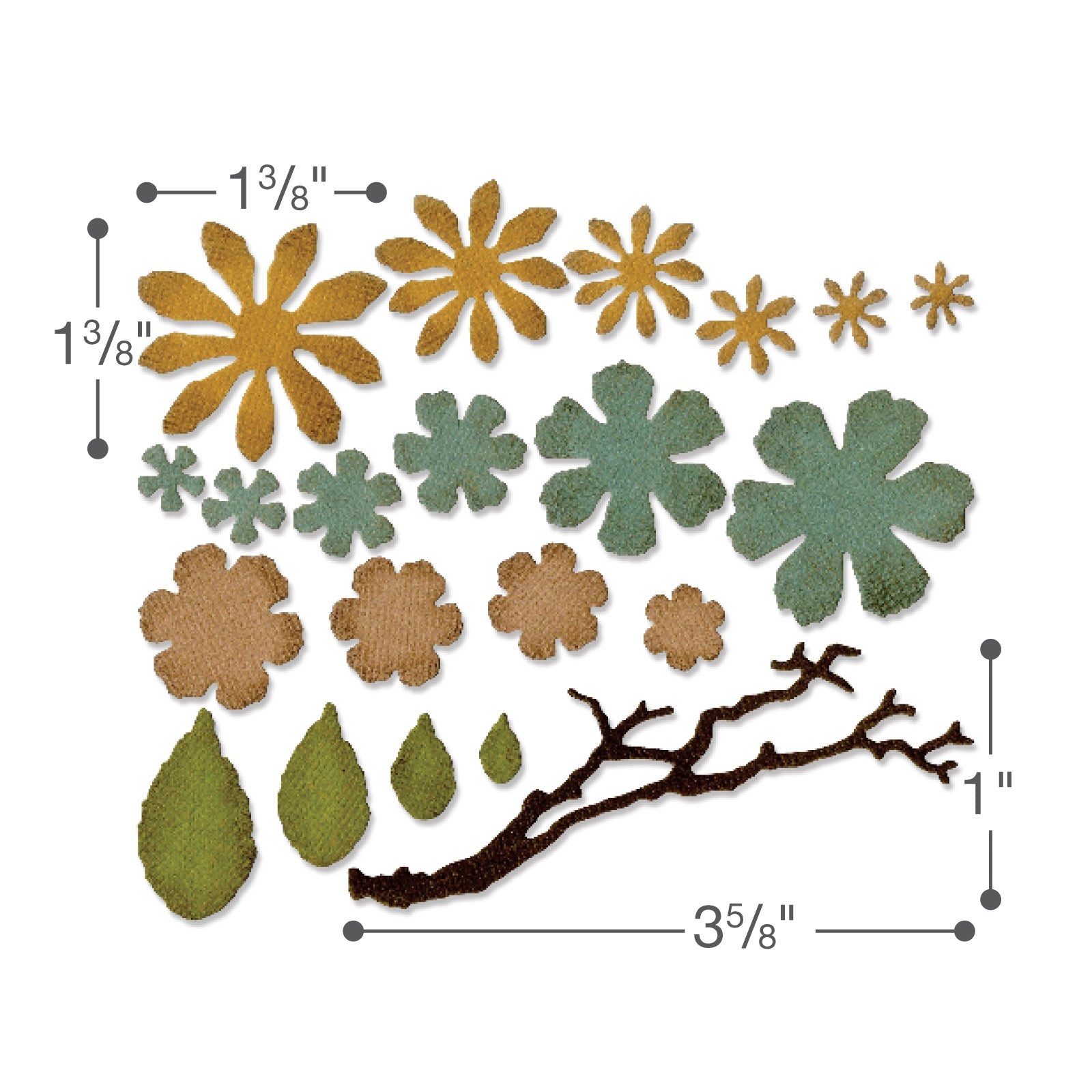 Sizzix Thinlits Die Set 21PK - Small Tattered Florals by Tim Holtz