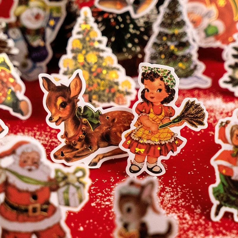 Christmas Party Night Cute Bronzing Sticker