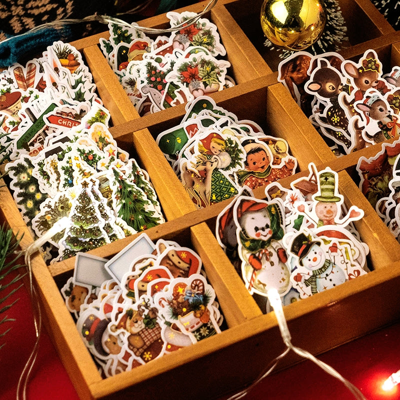 Christmas Party Night Cute Bronzing Sticker