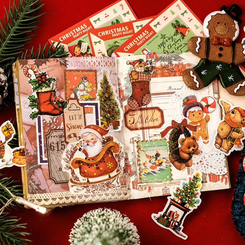 Christmas Party Night Cute Bronzing Sticker
