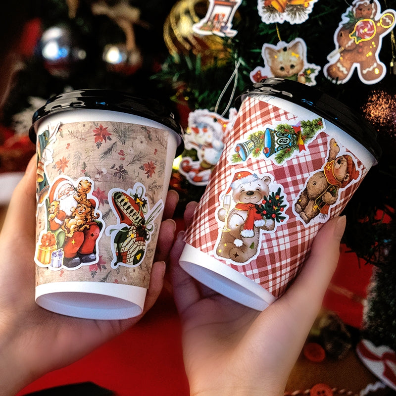 Christmas Party Night Cute Bronzing Sticker