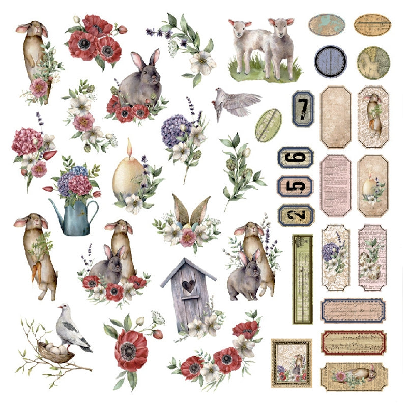 Artistic Vintage Animal Floral Adhesive Sticker Pack
