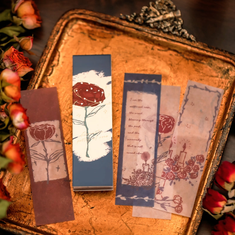 Romantic Long Strip Rose Illustration Washi Sticker