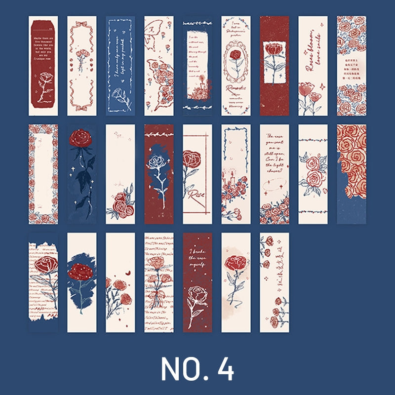 Romantic Long Strip Rose Illustration Washi Sticker