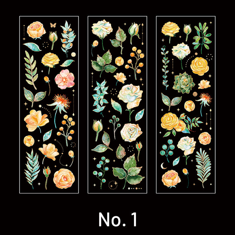 Blossom Garden Vintage Floral Plant Sticker