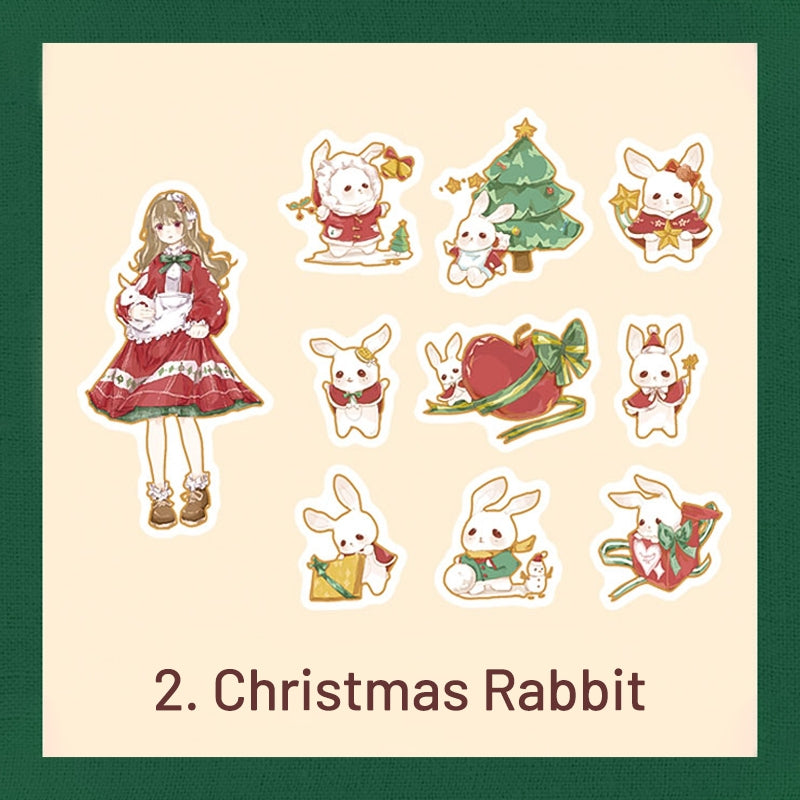 Cute Cartoon Christmas Bronzing Washi Sticker Pack