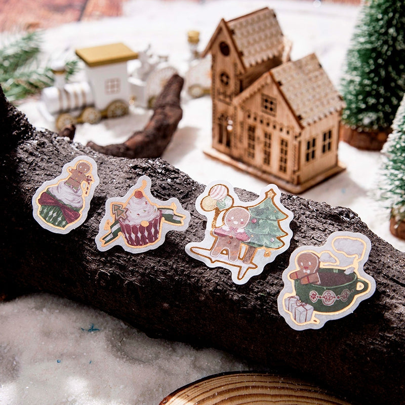 Cute Cartoon Christmas Bronzing Washi Sticker Pack