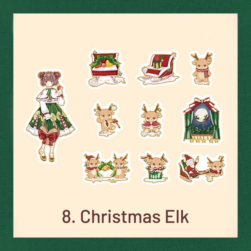 Cute Cartoon Christmas Bronzing Washi Sticker Pack