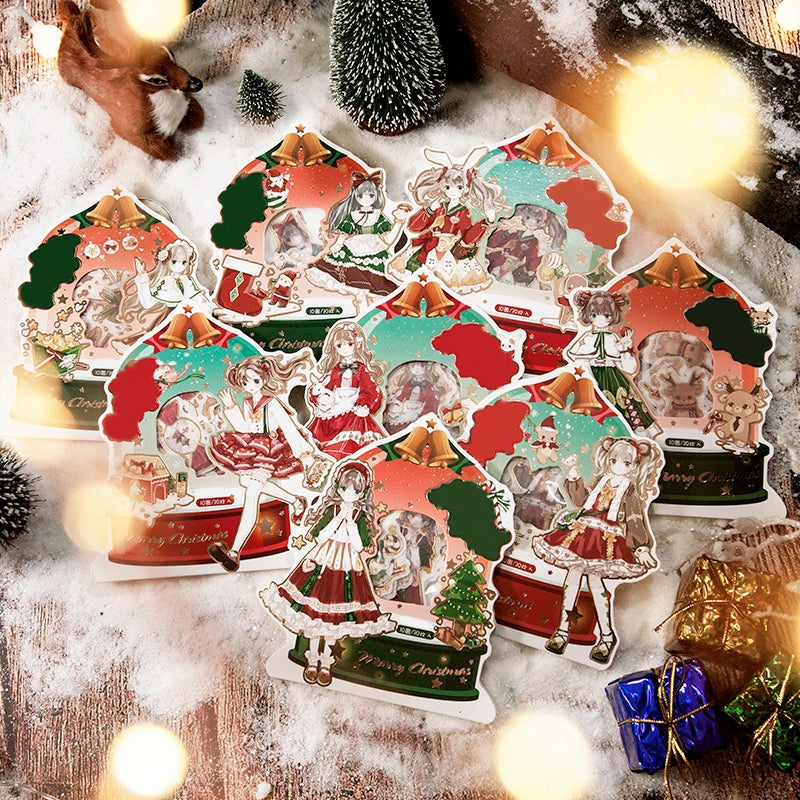 Cute Cartoon Christmas Bronzing Washi Sticker Pack