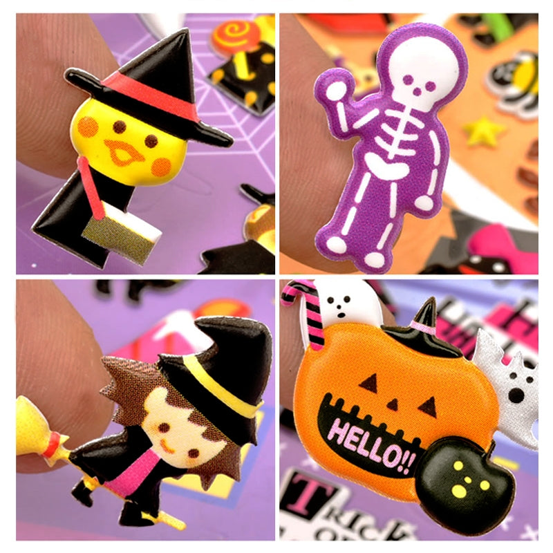 Halloween Cartoon 3D Foam Sticker - Skull, Pumpkin, Witch, Ghost