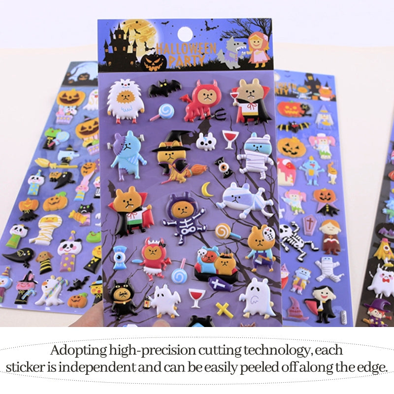 Halloween Cartoon 3D Foam Sticker - Skull, Pumpkin, Witch, Ghost