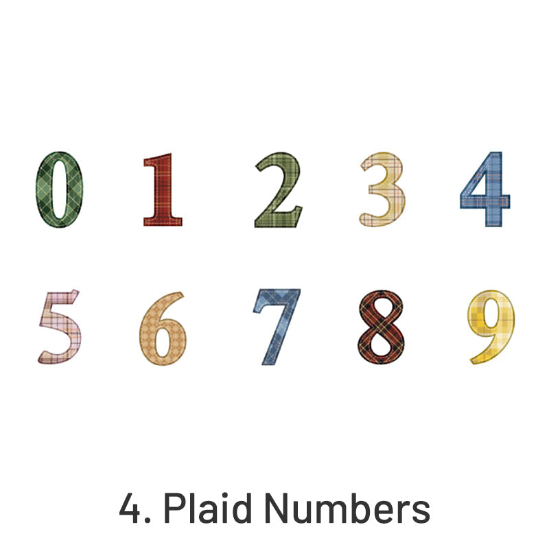 Retro Figured Digital Numbers Clear Transparent Sticker