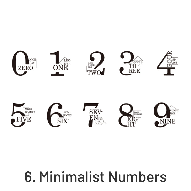 Retro Figured Digital Numbers Clear Transparent Sticker