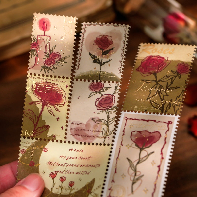 Vintage Hand Painted Rose DIY Sticker