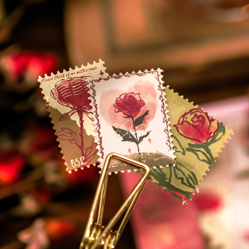Vintage Hand Painted Rose DIY Sticker