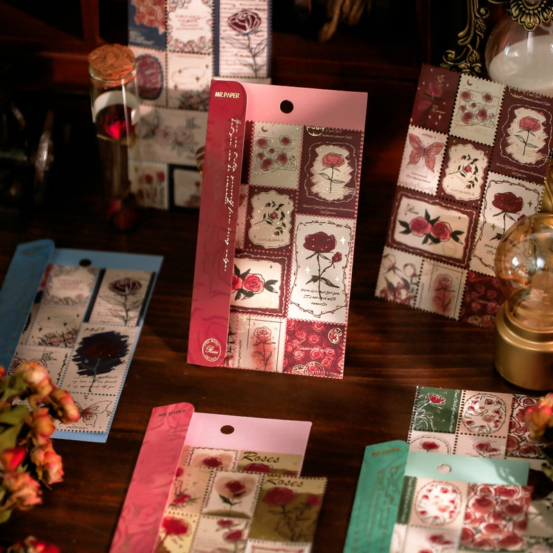 Vintage Hand Painted Rose DIY Sticker