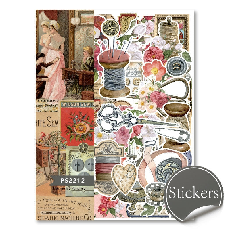 Tools with Flowers Literary Vintage Floral Sticker Pack