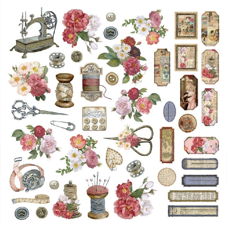 Tools with Flowers Literary Vintage Floral Sticker Pack