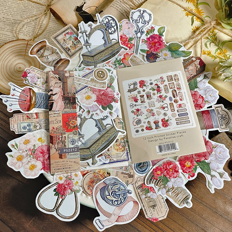 Tools with Flowers Literary Vintage Floral Sticker Pack