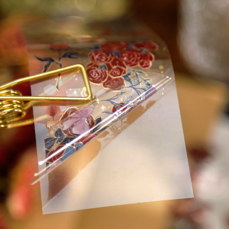 Vintage 3D Gold Stamping Rose Sticker