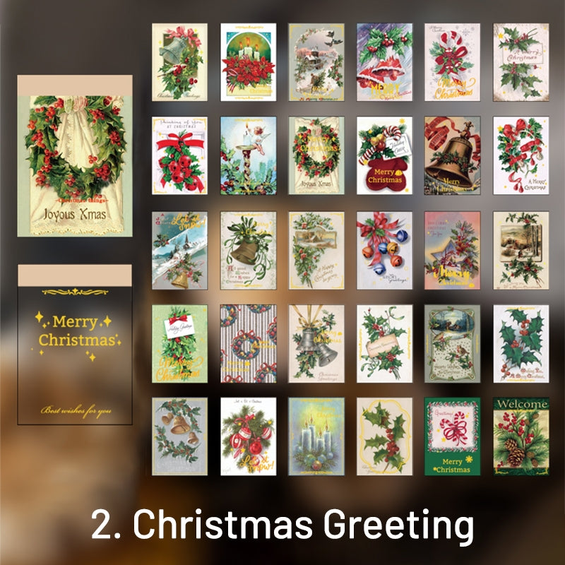 Vintage Christmas Celebration Bronzing Washi Sticker Book
