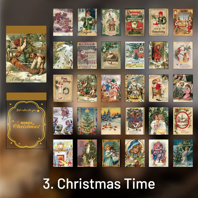 Vintage Christmas Celebration Bronzing Washi Sticker Book