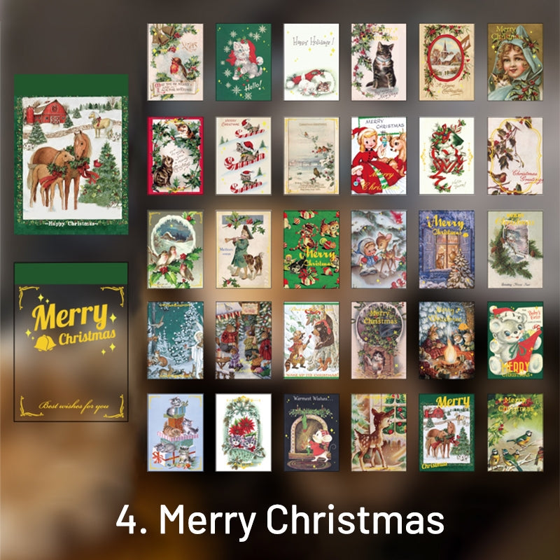 Vintage Christmas Celebration Bronzing Washi Sticker Book