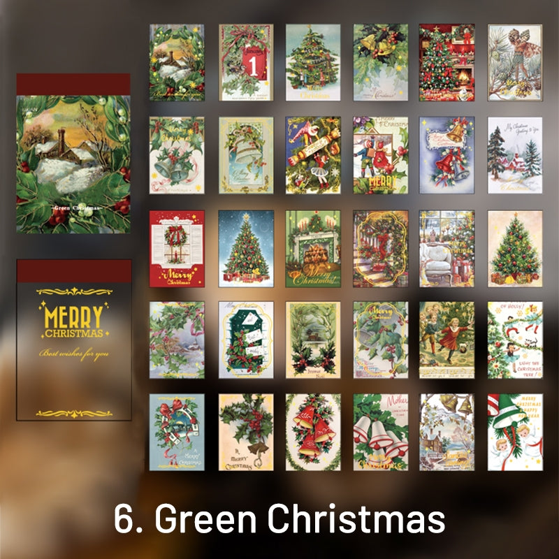 Vintage Christmas Celebration Bronzing Washi Sticker Book