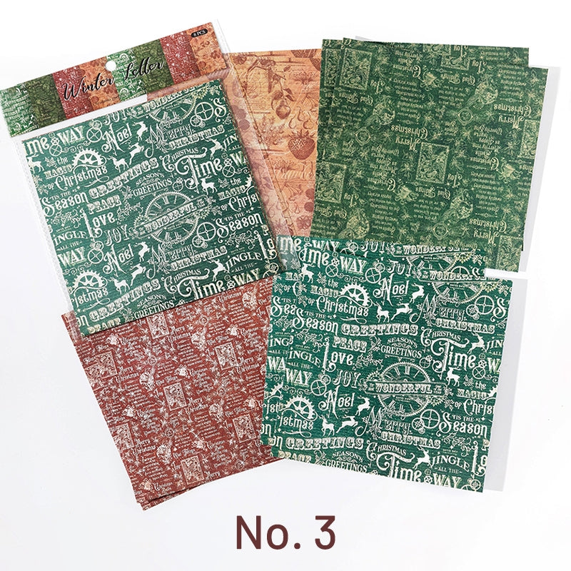 Vintage Christmas Prologue DIY Square Background Sticker