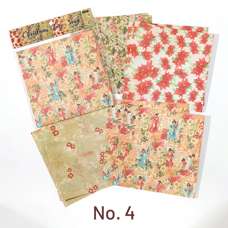 Vintage Christmas Prologue DIY Square Background Sticker