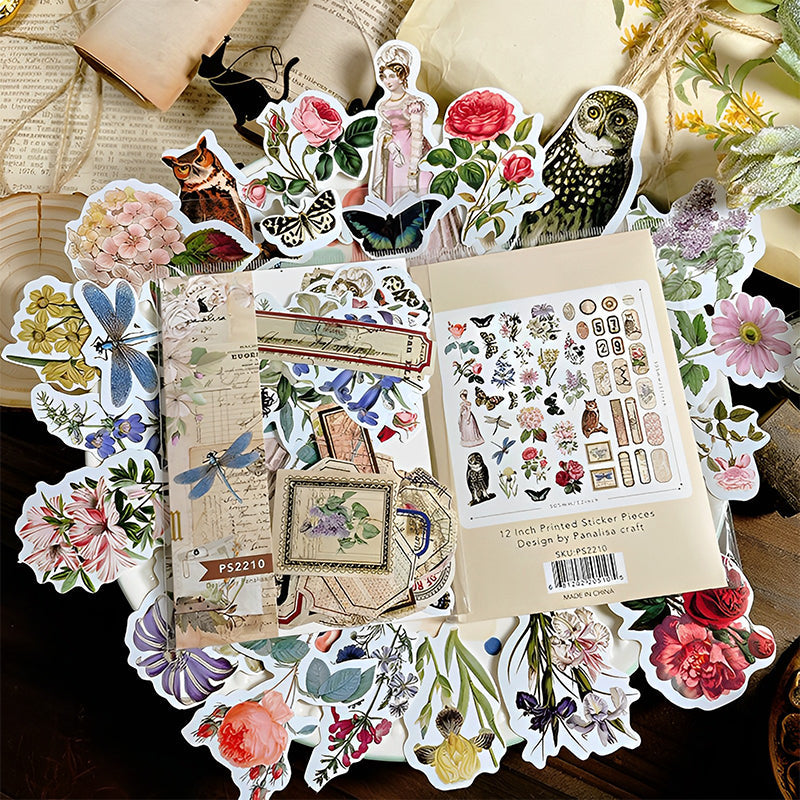 Vintage Floral Butterfly Sticker Pack