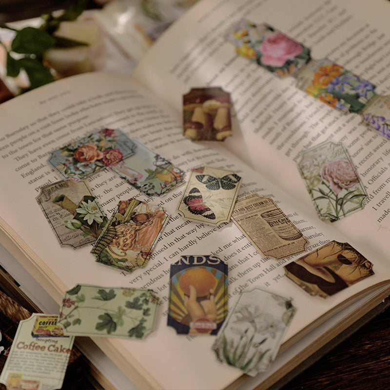 Vintage Plant Long Strip Boxed Sticker