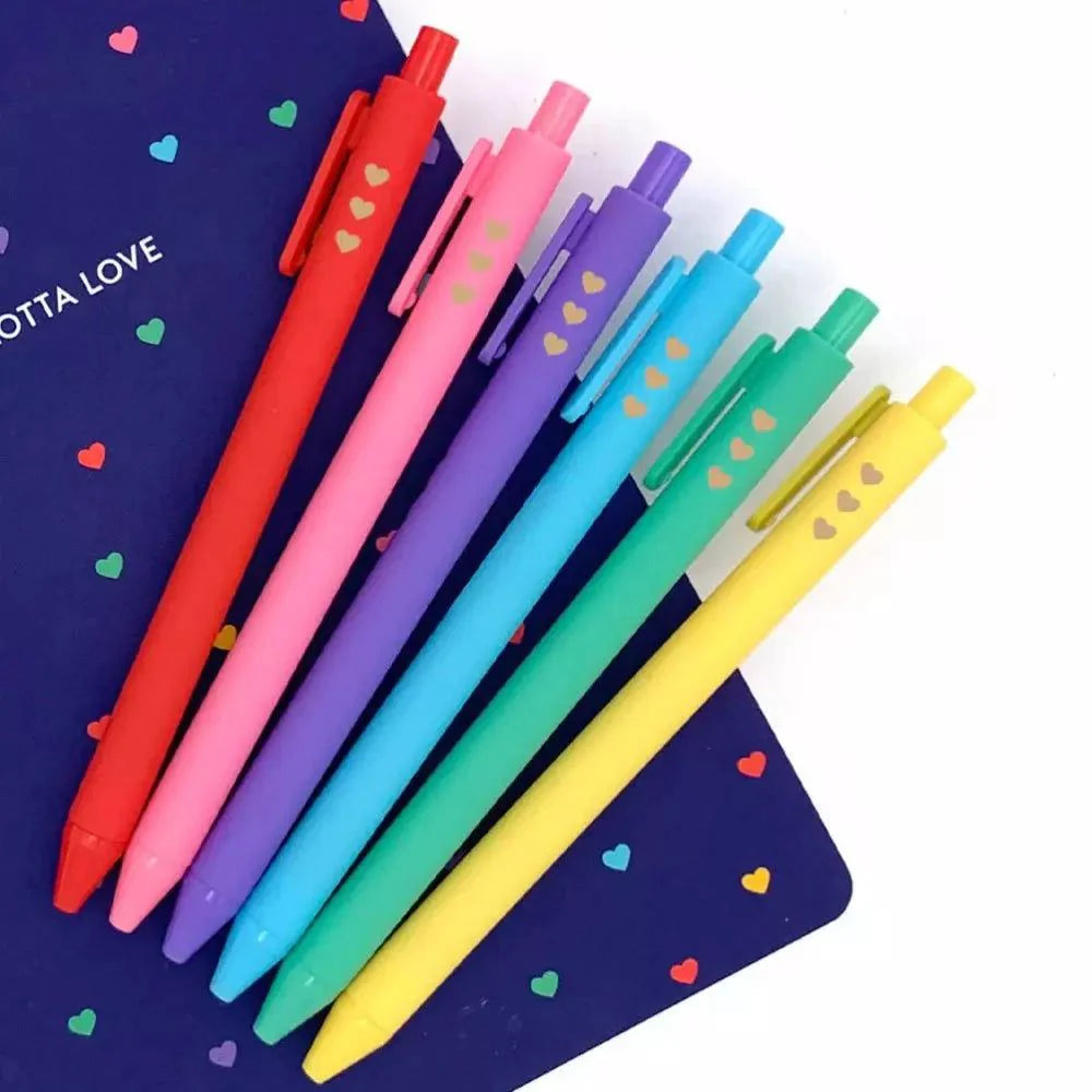 Whole Lotta Love Quotable Gold Heart Rainbow Gel Pen Set