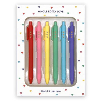 Whole Lotta Love Quotable Gold Heart Rainbow Gel Pen Set