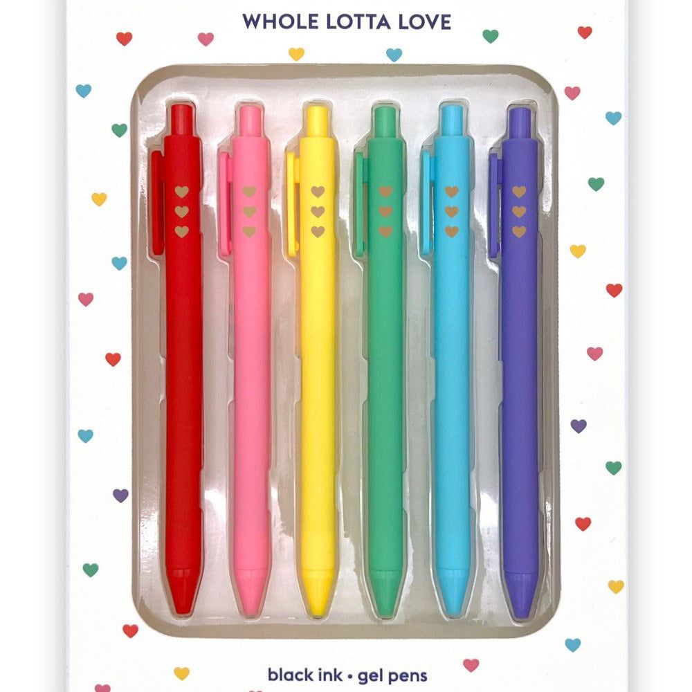 Whole Lotta Love Quotable Gold Heart Rainbow Gel Pen Set
